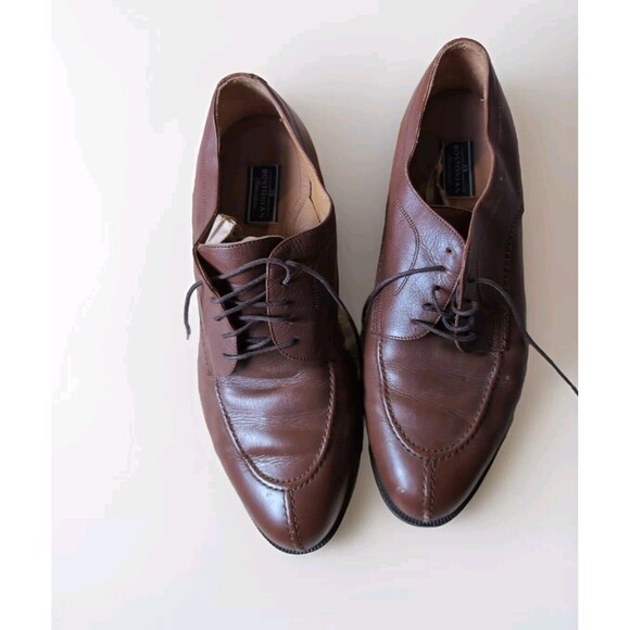 Vintage Bostonian Florentine Men's Brown Italian Leather Lace up Oxfords 12M - Picture 1 of 13